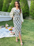Float through spring and summer in style with our Elegant Long Chiffon Butterfly Print Dress. Made with a lightweight chiffon fabric, this dress features a playful butterfly print that will add a touch of whimsy to any outfit. Perfect for any occasion, from picnics to parties, this dress will be a must-have addition to your wardrobe.