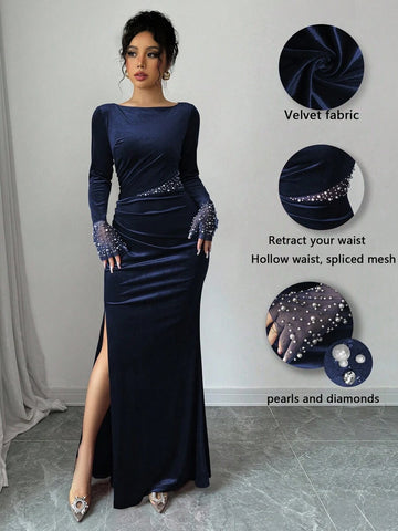 Turn heads this season in our stunning red dress, where timeless elegance meets modern flair. Luxurious pearl beading catches the light with every movement, while the flattering pleated design creates beautiful dimension and flow. Long sleeves offer sophisticated coverage, making this the perfect choice for Valentine's Day dinners, holiday galas, or any special occasion that calls for show-stopping style. Slip it on and feel absolutely radiant.