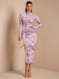 Unleash your inner fashionista with this Elegant Marble Print Long Sleeve Fitted Dress for Women from our Autumn Pastel Collection. This dress boasts a stunning marble print that will make heads turn, while the fitted design shows off your curves. Perfect for any occasion, this dress is a must-have for any stylish woman.