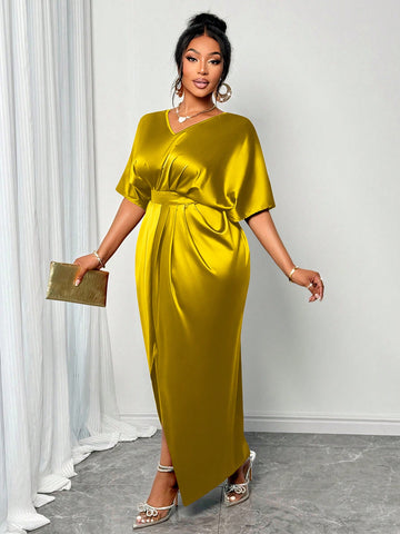 Introducing the perfect dress for all your winter and special occasion needs - the Elegant Maweii Plus Size Cocktail Dress! With its versatile design, it effortlessly transitions from day to night. Stay stylish and comfortable no matter the occasion. Plus size options available. Cheers (to looking fabulous)!