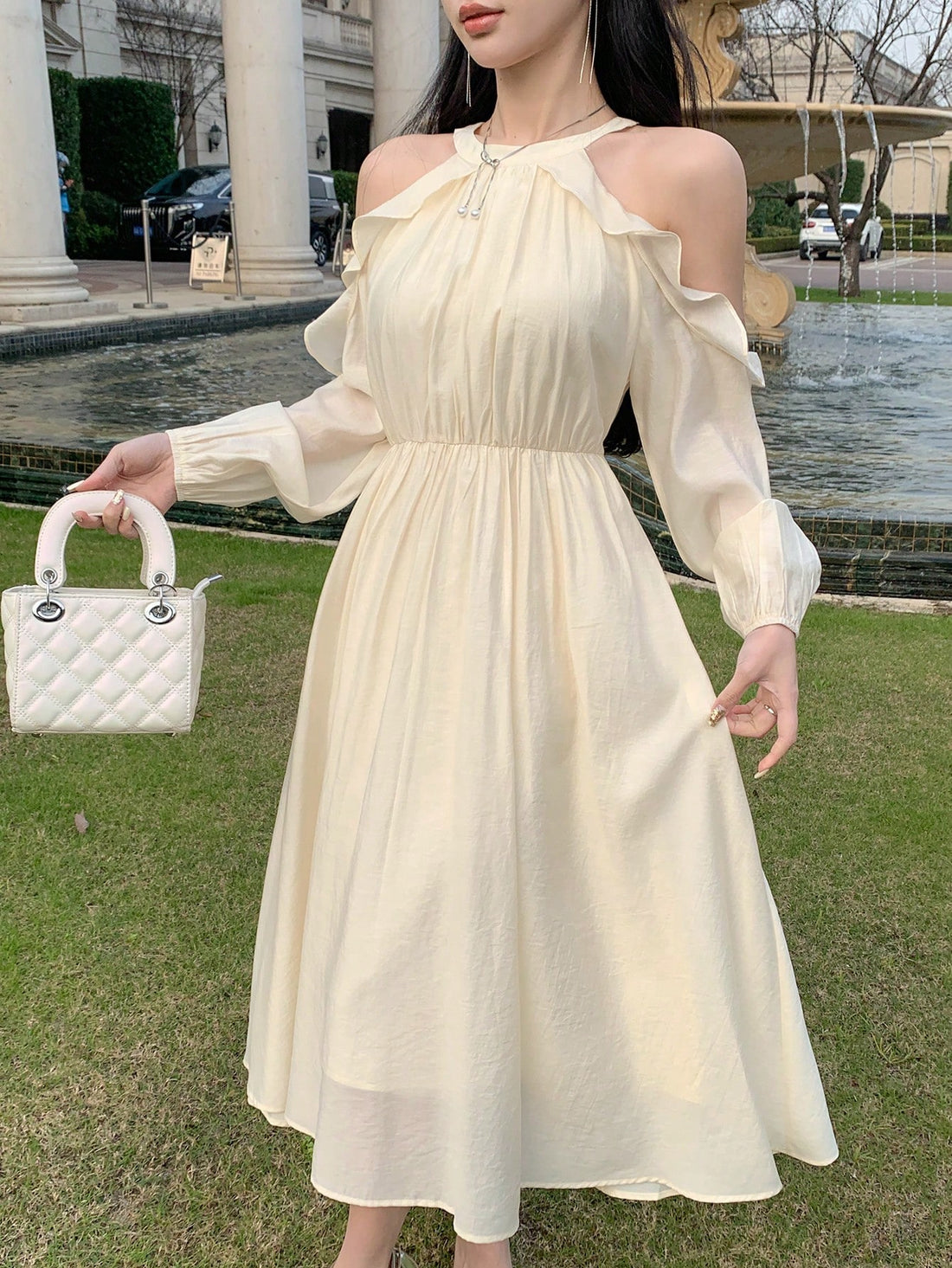 Step into fall with flair in this Elegant Mid-Length Beaded Ruffle Dress. Playful ruffles and shimmering beads add just the right touch of whimsy for casual prom nights or cozy autumn gatherings. Flattering and fun, this dress moves with you, making every twirl a showstopper.