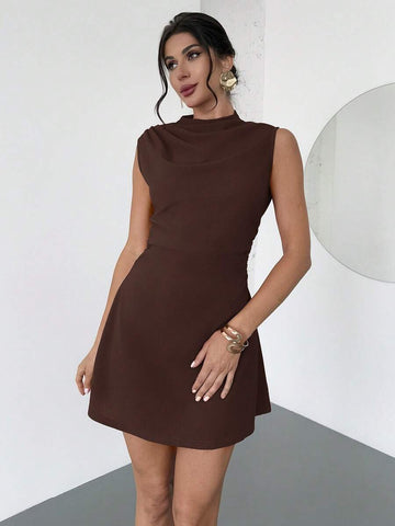 This sophisticated A-line mini dress embodies understated elegance with its clean lines and refined silhouette. The timeless design flatters various body types while maintaining a modern aesthetic that transitions seamlessly from weddings to evening celebrations. Crafted for comfort and style, the structured bodice flows into a graceful skirt that moves with ease. Whether you're attending an intimate gathering or a festive occasion, this versatile piece delivers polished sophistication without unnecessary e