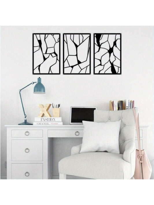 Enhance your modern home décor with this Elegant Minimalist Metal Wall Art Set. The 3-piece set features a sleek black abstract design, adding a touch of sophistication to any room. Made from high-quality metal, these pieces are durable and easy to hang. Elevate your space with this stunning wall art set.