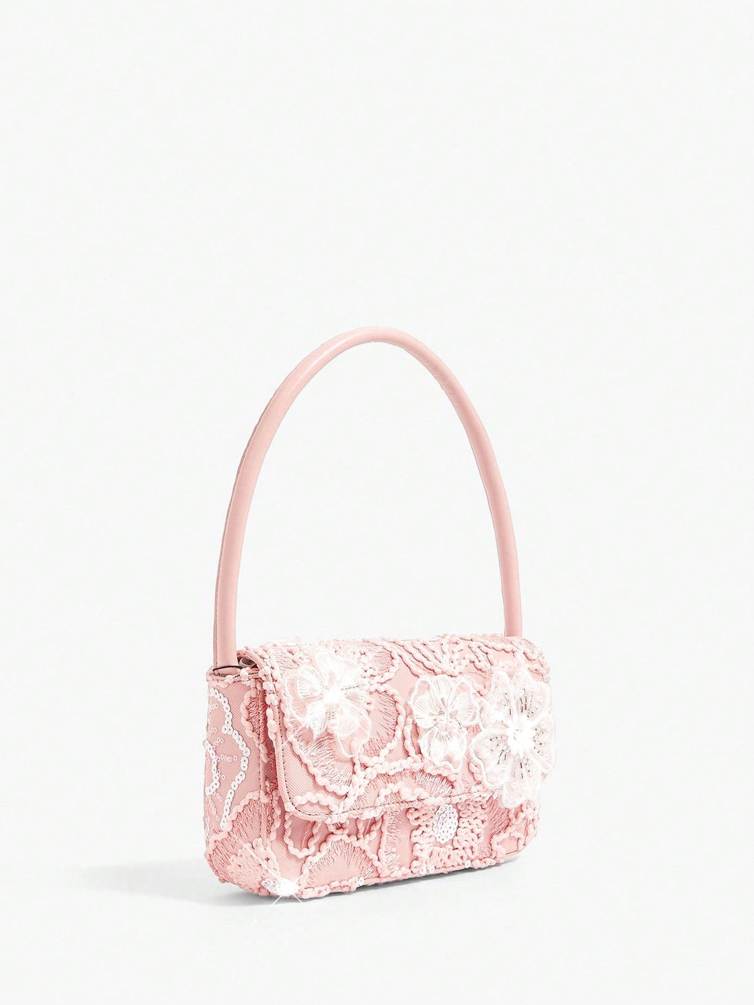 Carry your essentials in style with this charming pink shoulder bag that blends delicate lace florals with modern minimalism. The soft, romantic design pairs perfectly with any outfit—from casual weekend looks to dressed-up occasions. Lightweight and versatile, it's the perfect companion for anyone who loves understated elegance with a touch of whimsy. Whether you're heading to brunch or a night out, this bag adds just the right amount of personality to your ensemble.