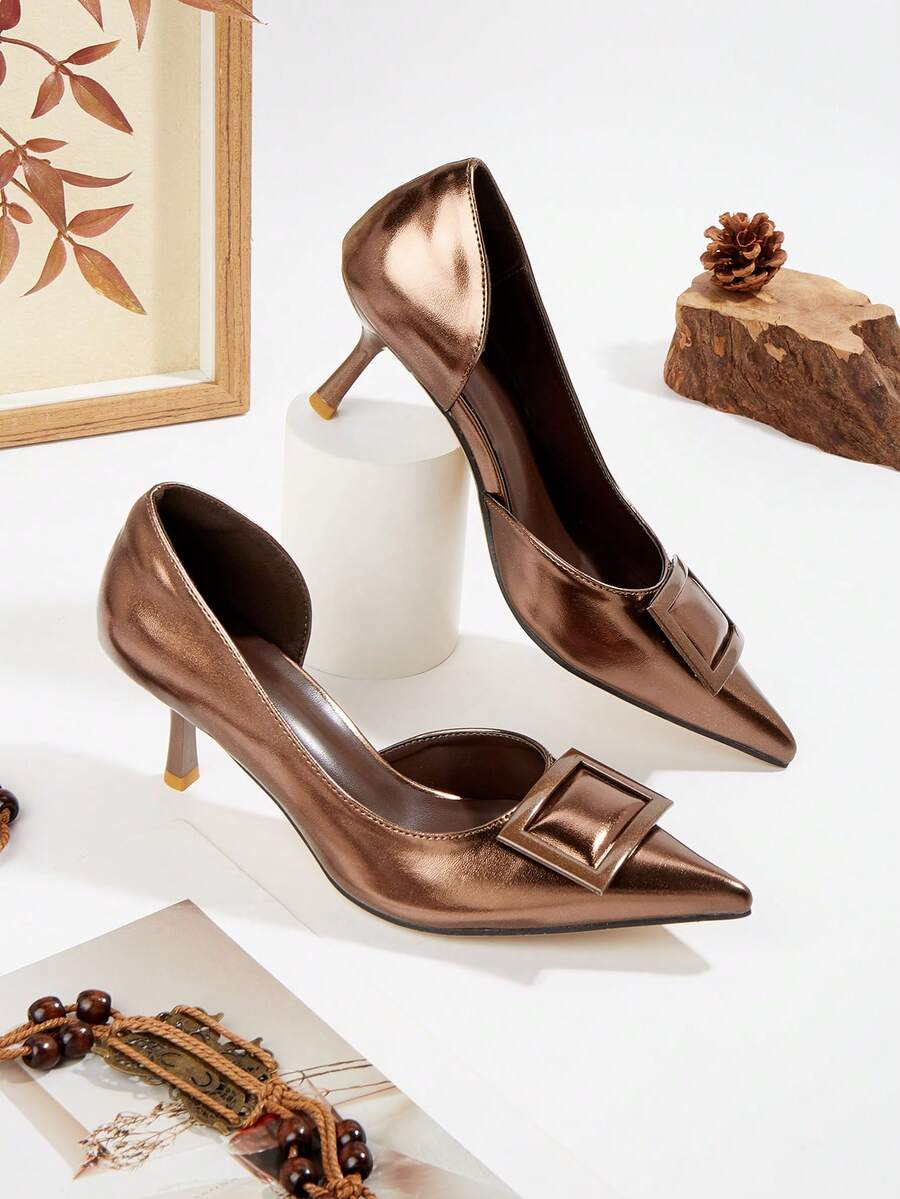 Elevate your seasonal wardrobe with these sophisticated pointed-toe pumps. Crafted from premium PU leather, they feature a sleek stiletto heel and slip-on design for effortless elegance. The minimalist silhouette transitions seamlessly from evening events to special occasions, while the true-to-size fit ensures comfort all day. Available in rich brown, these glamorous court pumps deliver timeless style perfect for autumn and winter celebrations.