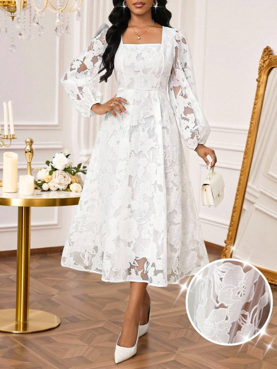 Step into effortless charm with this Elegant Minimalist Square Collar Mid-Length Dress. Its clean lines and flattering waist-cinched design create a playful yet polished look perfect for any occasion. The square collar adds a touch of unique sophistication while the mid-length cut lets you twirl with ease. Elevate your wardrobe with a dress that’s as fun as it is stylish!