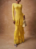 Elevate your seasonal wardrobe with this stunning mustard maxi dress, where rich color meets intricate lace patchwork details. Perfect for dancing through fall festivals, celebrating the holidays in style, or keeping it casual on everyday adventures, this versatile piece transitions seamlessly from one occasion to the next. The flowing silhouette flatters every figure while the warm mustard hue complements all skin tones beautifully. Whether you're layering it for cooler weather or pairing it with your favo