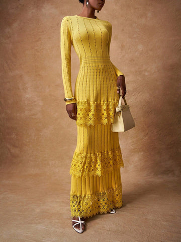 Elevate your seasonal wardrobe with this stunning mustard maxi dress, where rich color meets intricate lace patchwork details. Perfect for dancing through fall festivals, celebrating the holidays in style, or keeping it casual on everyday adventures, this versatile piece transitions seamlessly from one occasion to the next. The flowing silhouette flatters every figure while the warm mustard hue complements all skin tones beautifully. Whether you're layering it for cooler weather or pairing it with your favo