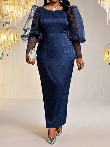 Slip into sophistication with this stunning navy blue plus-size dress that's ready to steal the spotlight at any celebration. Crafted for curves and confidence, this elegant piece features a flattering silhouette that moves beautifully with you. Whether you're heading to a wedding, gala, or special night out, this dress delivers timeless style with a modern edge. The rich navy hue pairs effortlessly with any accessories, making it your go-to choice for looking absolutely fabulous. Dress up or dress down—thi