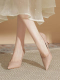 Step into spring with confidence in these stunning nude patent leather pumps. Their sleek, polished finish catches the light beautifully, making them the perfect companion for boardroom meetings or weekend brunches. The classic high heel silhouette elongates your legs while the neutral shade pairs effortlessly with everything in your wardrobe—from tailored trousers to flowing dresses. Whether you're climbing the corporate ladder or simply elevating your everyday look, these versatile heels deliver timeless 