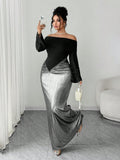 Slip into sophistication with this stunning off-shoulder long sleeve dress that steals the spotlight at every celebration. The delicate pearl waist detail adds a touch of glamour, while the flowing silhouette flatters every figure. Whether you're dancing at a wedding, celebrating a birthday, or attending a formal gala, this dress delivers timeless elegance with a modern twist. The off-shoulder neckline frames your shoulders beautifully, and the long sleeves provide graceful coverage. Turn heads and feel abs