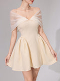 Get ready to make a stylish statement at your graduation celebrations with our Elegant Off-Shoulder Mesh Patchwork Mini Dress! Designed to flatter your curves, this dress features a playful off-shoulder design and trendy mesh patchwork. Be the envy of your classmates in this one-of-a-kind dress!