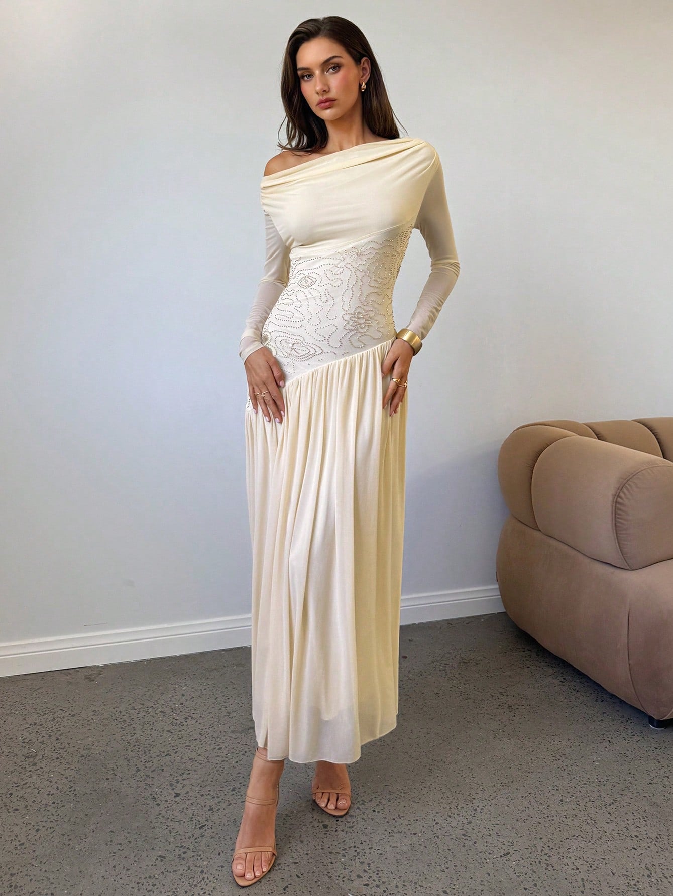 Shimmer into the spotlight with this show-stopping off-shoulder sequin dress! Designed to turn heads at your New Year's Eve celebration or any night out, this elegant piece features dazzling sequins that catch the light with every move. The flattering off-shoulder neckline adds a touch of sophistication while keeping things fun and flirty. Whether you're dancing till dawn or making a grand entrance, this dress delivers the glamour and confidence you need to own the room. Get ready to sparkle!