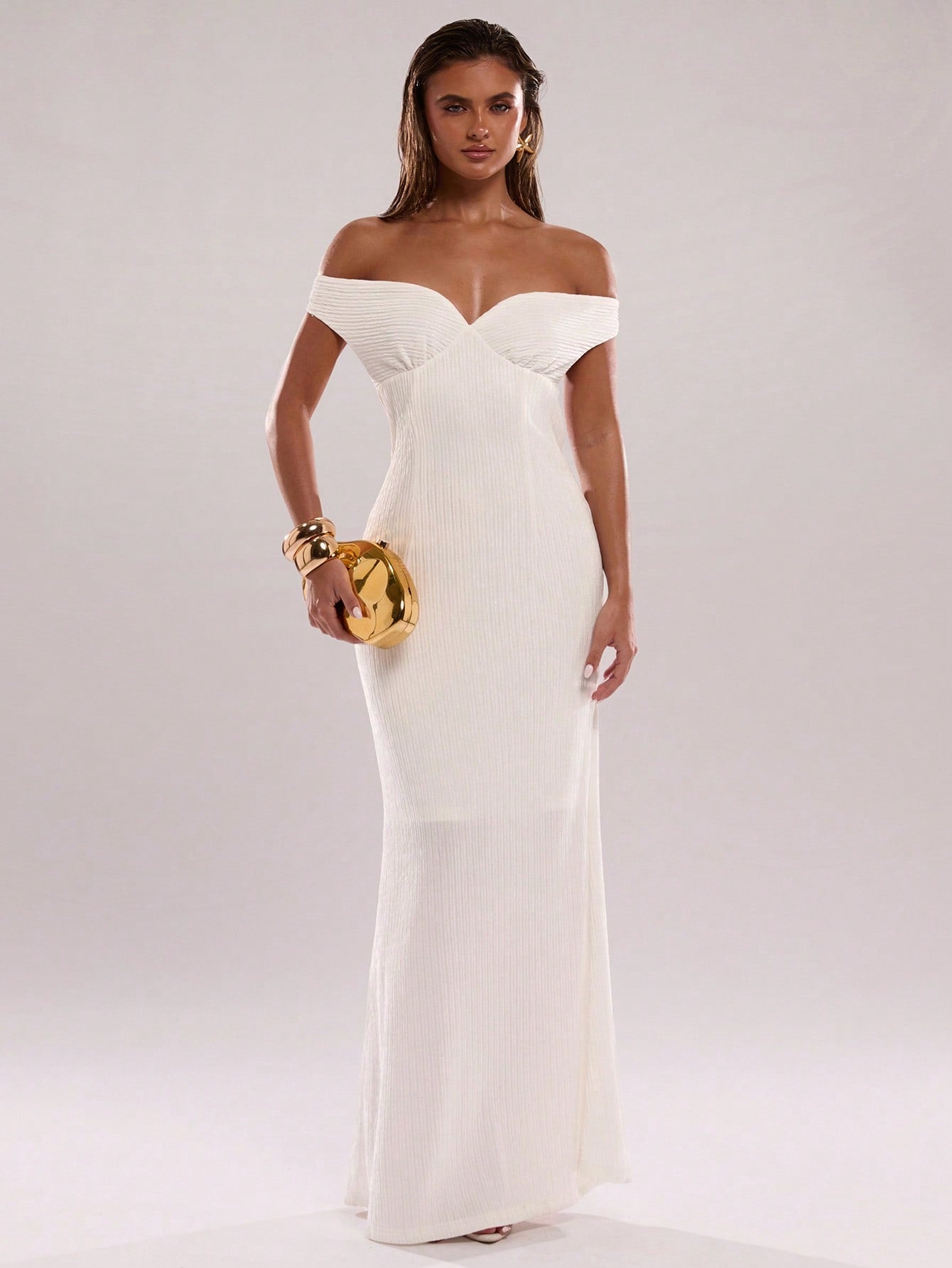 Elegant Off-Shoulder White Summer Dress for Women - Sexy Backless Plea – CANARY HOUZE