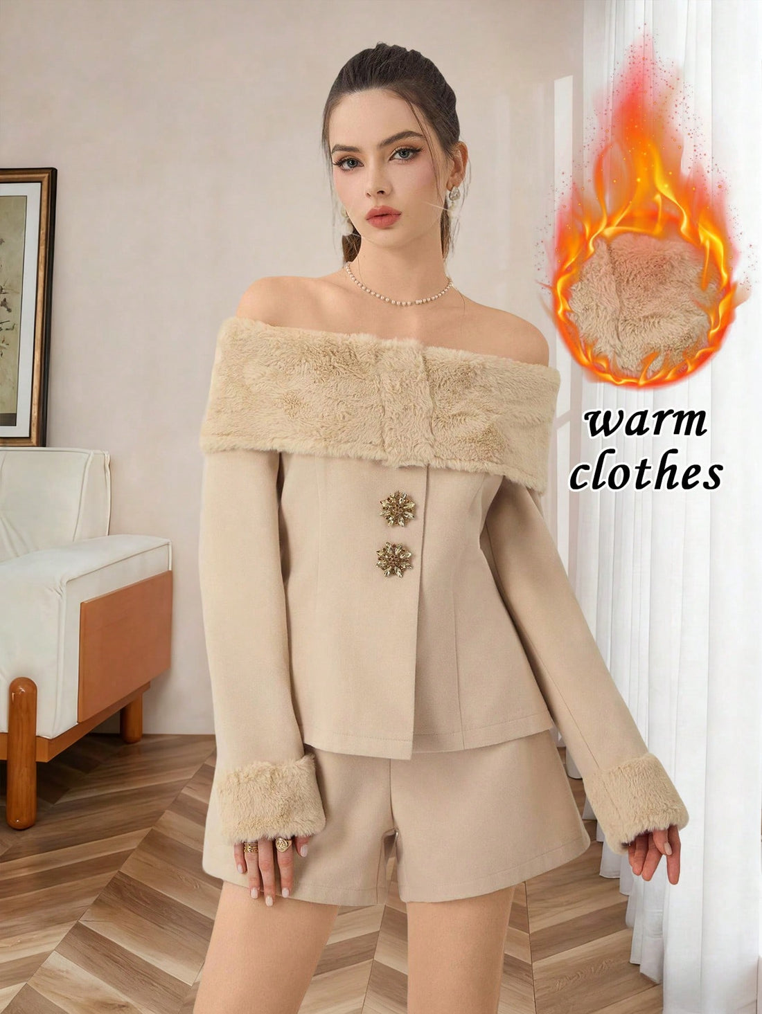 Discover effortless sophistication with this stunning off-shoulder wool blend top. The graceful A-line silhouette flatters every figure while the luxurious wool blend keeps you cozy through crisp autumn and winter days. Perfect for elevating casual outfits or dressing up for special occasions, this piece brings that coveted chic factor to your wardrobe. Whether you're heading to brunch or a night out, this versatile top is your new go-to for looking polished and put-together.