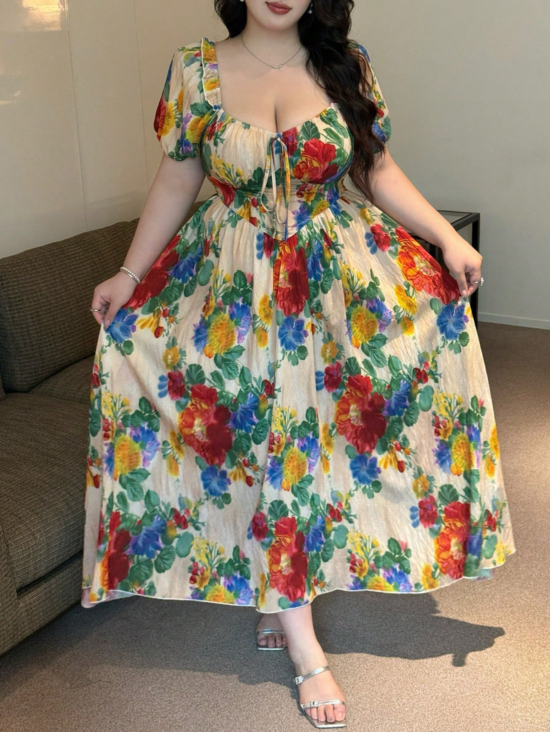 Escape to paradise in this show-stopping off-the-shoulder dress that's pure vacation vibes. The vintage-inspired A-line silhouette flatters every figure, while the vibrant dopamine print brings instant joy and color to your beach days. Perfect for turning heads at seaside getaways, poolside lounging, or sunset strolls along the shore. The elegant off-shoulder neckline adds a touch of sophistication without sacrificing fun. Whether you're sipping cocktails by the ocean or exploring tropical destinations, thi