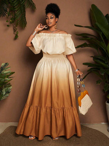 Experience the breathtaking fusion of sunset-inspired heritage and sharp, modern architectural tailoring. This stunning ombre ensemble is meticulously designed for the woman who values a high-fashion, "quiet luxury" approach to dressing—the ultimate centerpiece for prestigious social gatherings, exclusive garden parties, and high-authority vacation retreats.