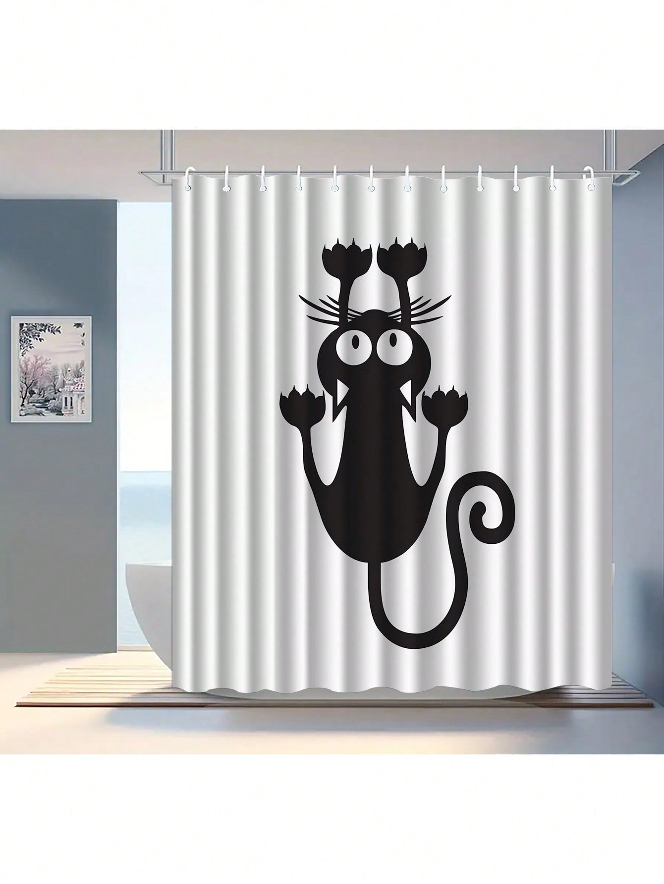 Add some whimsy to your bathroom with our Elegant Patterned Waterproof Shower Curtain Set! With included hooks, this lightweight and decorative accessory will keep your bathroom stylish and dry. Embrace the fun and quirky side of showering. (Only 49 words, but who's counting?!)