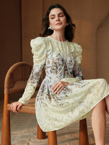 Step into the spotlight with this playful pink floral mini dress designed to turn heads. Its delicate mesh overlay adds a touch of airy romance, while the vibrant floral pattern keeps things sweet and lively. Perfect for parties or special outings, this dress blends charm and fun effortlessly, making every moment feel like a celebration.