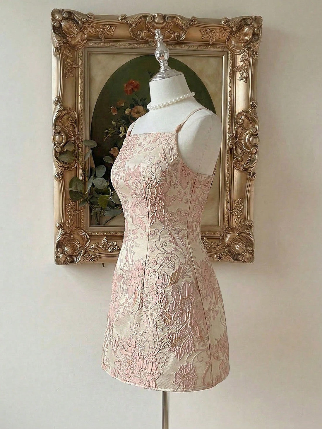 Elevate your special occasion with this stunning pink jacquard A-line dress. The delicate beaded embellishments catch the light beautifully, creating an enchanting shimmer perfect for weddings, bachelorette celebrations, and prom nights. The classic A-line silhouette flatters every figure while the intricate jacquard fabric adds sophisticated texture and dimension. Whether you're a guest of honor or celebrating in style, this dress combines timeless elegance with modern glamour for an unforgettable look.