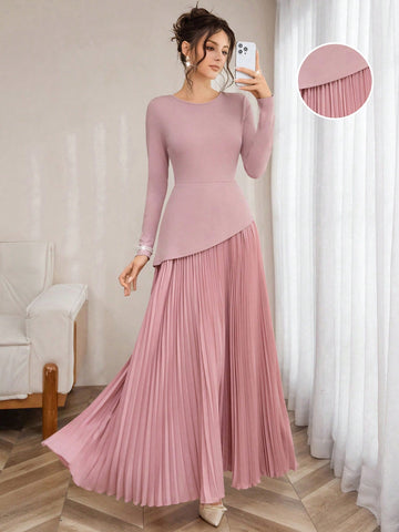 Step into the spotlight in this stunning pink maxi dress that effortlessly blends vintage charm with modern elegance. The graceful A-line silhouette flatters every figure, while delicate pearl accents add a touch of sophistication and sparkle. Perfect for date nights, cocktail parties, or any occasion where you want to feel absolutely radiant. The flowing fabric moves beautifully with you, creating an enchanting presence that turns heads. Whether you're dancing the night away or enjoying an intimate dinner,