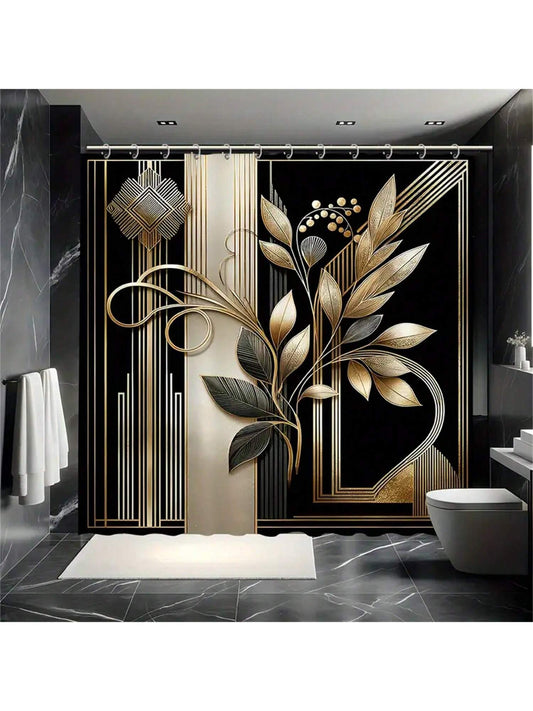 Enhance your bathroom with our Elegant Plants Line Pattern Waterproof Curtain. Made with quality materials, it effortlessly adds a touch of sophistication to your bathroom decor. Plus, it comes with free hooks for easy installation. Upgrade your bathroom with this elegant and functional curtain today.