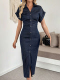 Embrace a look of refined simplicity with this elegant pleated short sleeve shift dress, the ultimate essential for effortless Summer 2026 style. Featuring a modern shift silhouette that offers a relaxed yet polished fit, this dress is defined by its exquisite pleated detailing that adds a sophisticated texture and fluid movement to every step. The lightweight, breathable fabric and airy short sleeves ensure maximum comfort during the warmest months, making it an ideal choice for office days, upscale brunch