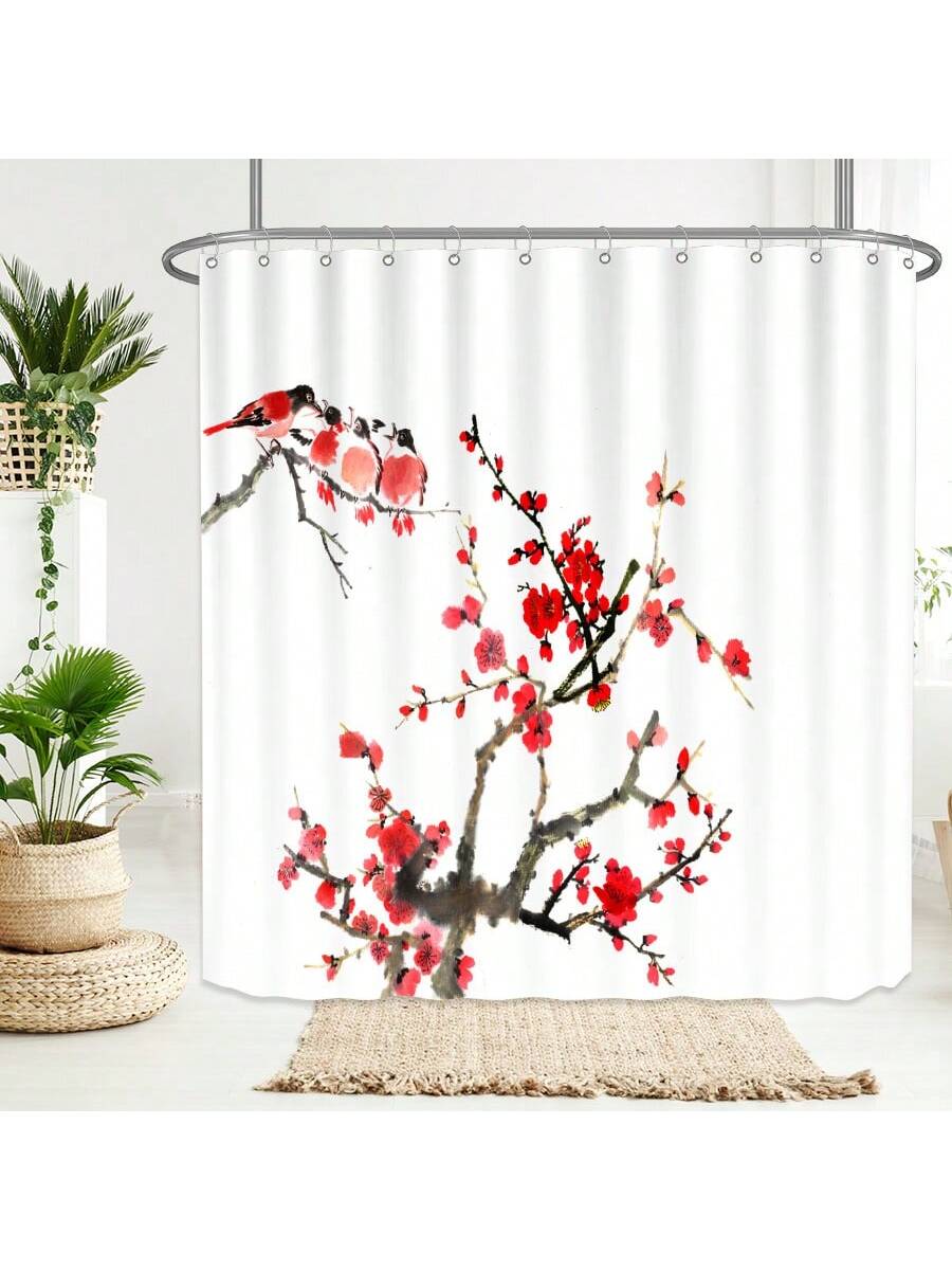 Transform your bathroom into a stylish oasis with our Elegant Plum Blossom Shower Curtain Set! Featuring a modern minimalist design and waterproof material, this set comes with hooks for easy installation. Elevate your shower experience with this sleek and functional addition.