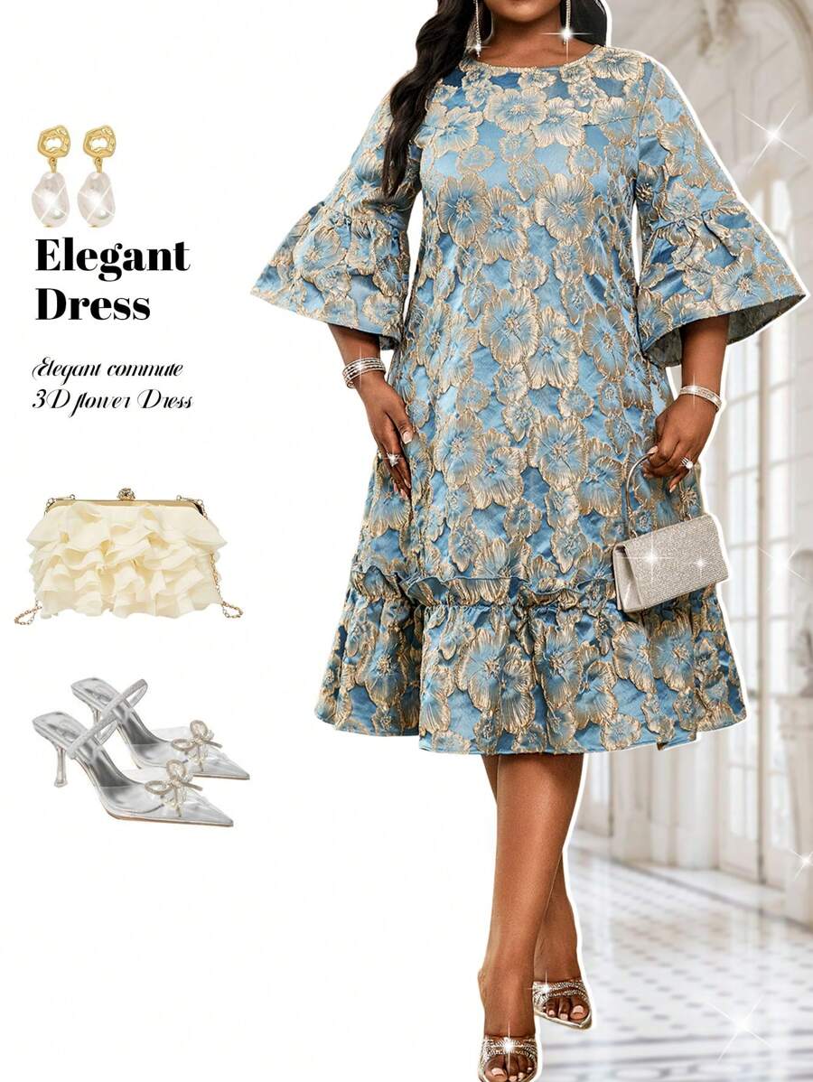 Celebrate in style with this stunning plus-size midi gown, your new go-to for spring and summer soirées. Designed to flatter and flow, this elegant piece transitions seamlessly from garden parties to weddings to festival adventures. The midi length offers that perfect sweet spot—sophisticated yet fun—while the thoughtful tailoring ensures you feel confident and gorgeous. Whether you're dancing under the stars or sipping champagne with friends, this gown lets you shine without any fuss. Dress it up with heel