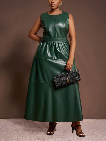 Step into the spotlight with this playful plus-size olive green evening gown, designed to celebrate every curve. Its flirty ruffle hem adds a fun bounce to your spring and summer party look, while the waist belt beautifully defines your silhouette. Lightweight and elegant, this gown combines comfort and style for unforgettable nights.