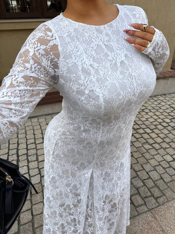 Embrace the season in timeless elegance with this stunning plus-size white winter dress. Crafted for those magical moments—whether you're attending a holiday gala, celebrating a winter wedding, or making a grand entrance at a Christmas party—this luxe piece delivers sophistication with a playful twist. The flowing silhouette flatters every curve while the crisp white hue keeps things fresh and festive. Perfect for creating unforgettable memories in style, this dress proves that elegance knows no size. Dress