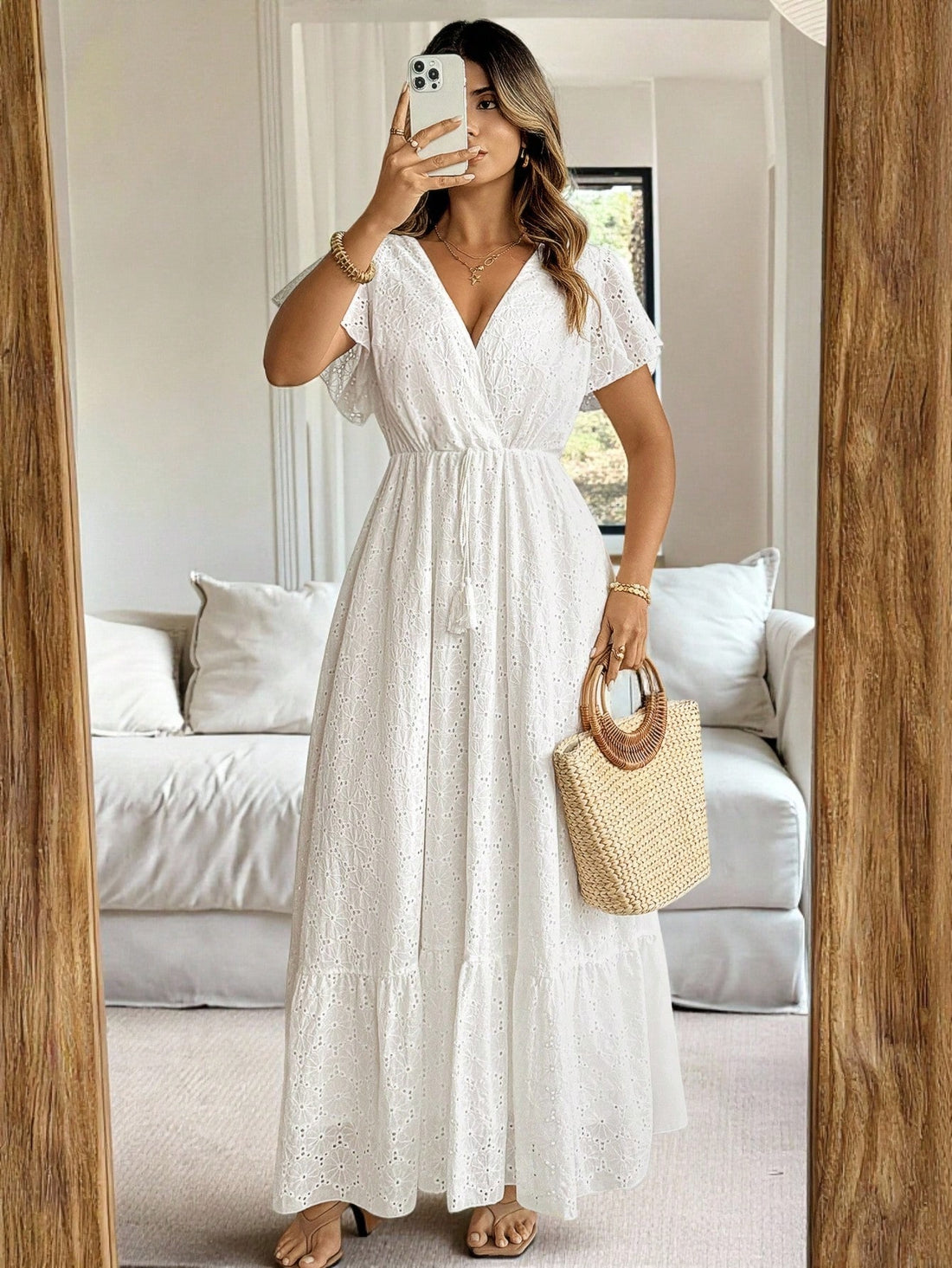 Turn heads with effortless charm in this Elegant Plus-Size Women’s French Style Long Dress. Featuring a flattering V-neck and playful ruffled sleeves, it brings a dash of Parisian flair to your wardrobe. Its flowing silhouette embraces curves beautifully, making every step feel like a stroll down the Seine. Perfect for special outings or simply indulging in everyday elegance with a fun, flirty twist!