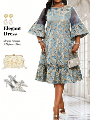 Elevate your wardrobe with this stunning plus-size woven jacquard dress that's ready for any occasion! The intricate jacquard weave adds sophisticated texture and visual interest, while the thoughtfully designed silhouette flatters and celebrates your curves. Whether you're dancing at a wedding, mingling at a party, or celebrating at a festival, this versatile piece transitions beautifully across seasons. The quality woven fabric drapes elegantly and moves with you, ensuring comfort without compromising on 