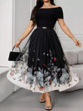 Step out in style with this playful plus size A-line mesh skirt, adorned with a charming floral butterfly print. Its breezy mesh fabric offers comfort and movement while the flared silhouette flatters every curve. Perfect for twirling through sunny days or adding a whimsical touch to your everyday look.