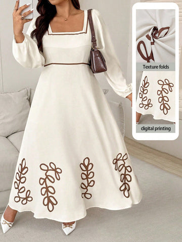 Step into fall with flair in this Elegant Plus Size Apricot A-Line Dress! Featuring charming puff sleeves and a delicate floral print, this dress adds a playful touch to your cozy autumn wardrobe. Its flattering A-line silhouette moves with you while celebrating your curves, making it perfect for pumpkin patch adventures or cozy café dates. Embrace the season in style and comfort!