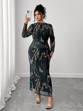 Step into autumn with flair in this Elegant Plus Size Dress, featuring a lively all-over print and stylish mesh patchwork. Designed to embrace your curves comfortably, it blends bold pattern play with breathable fabric inserts, making it perfect for cozy days and crisp evenings. This dress adds a playful twist to your fall wardrobe, letting you shine with effortless charm wherever you go.