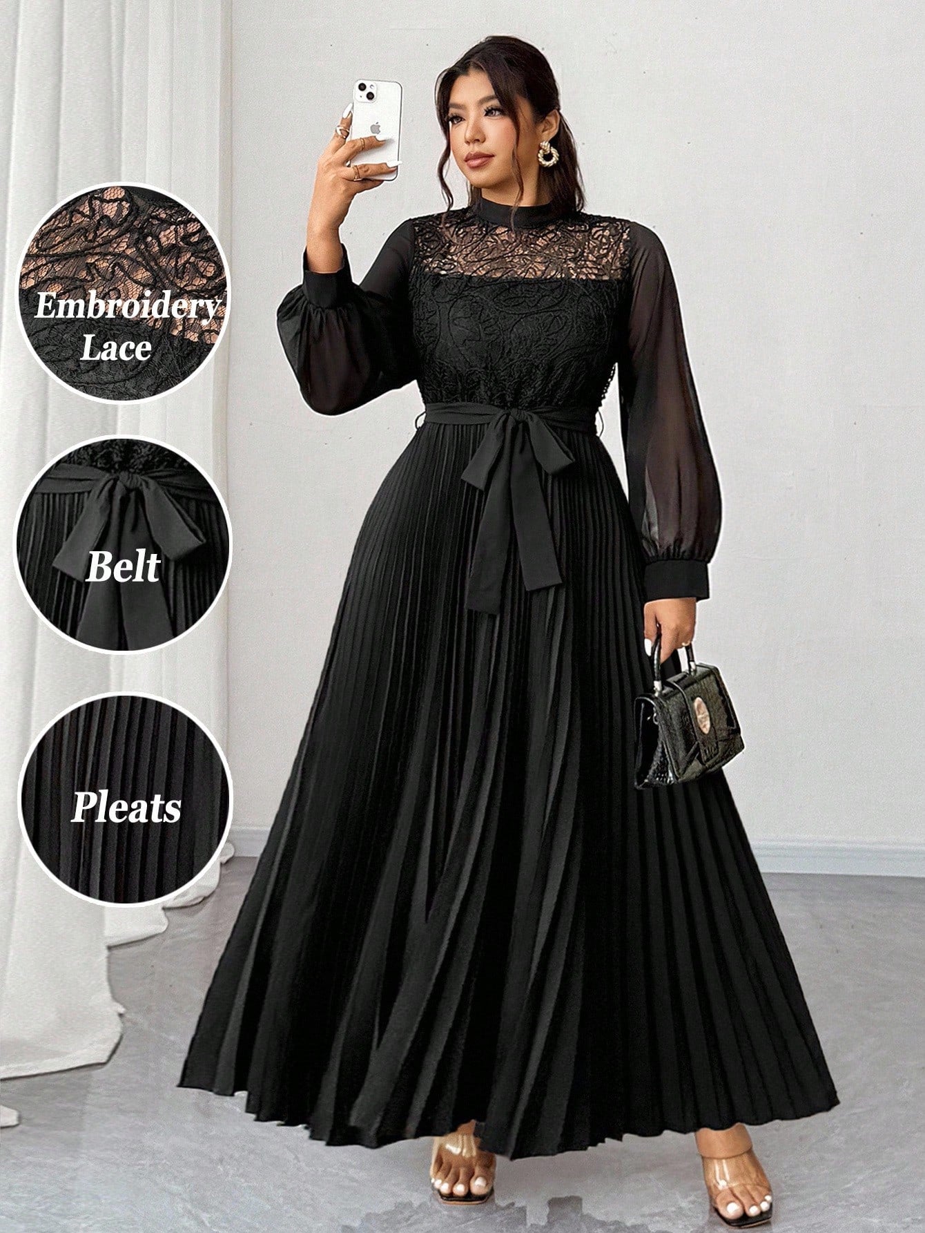 Make a statement in this stunning plus-size maxi dress that's equal parts sophisticated and fun! Featuring intricate 3D embroidered lace detailing and romantic sheer puff sleeves, this autumn-inspired gown is your go-to for weddings, parties, and any occasion calling for elegance. The flowing silhouette flatters beautifully while the rich seasonal tones and dimensional embroidery add that wow factor. Slip into confidence and let your style do the talking!