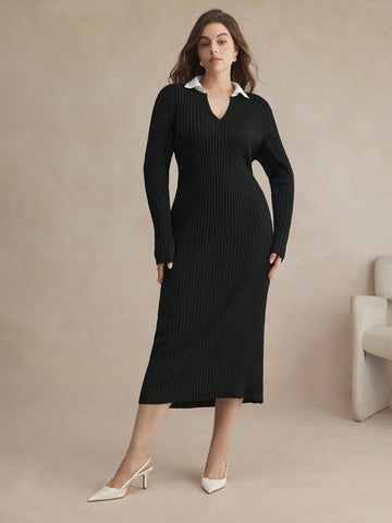 Step into cozy charm with this Elegant Plus Size Autumn Winter Color Block Slim Fitted Sweater Dress. Designed to hug your curves with a flattering fit, its vibrant color blocks add a fun twist to chilly days. Perfect for layering or wearing solo, this dress keeps you warm while turning heads wherever you go. Embrace comfort and style in one playful package!
