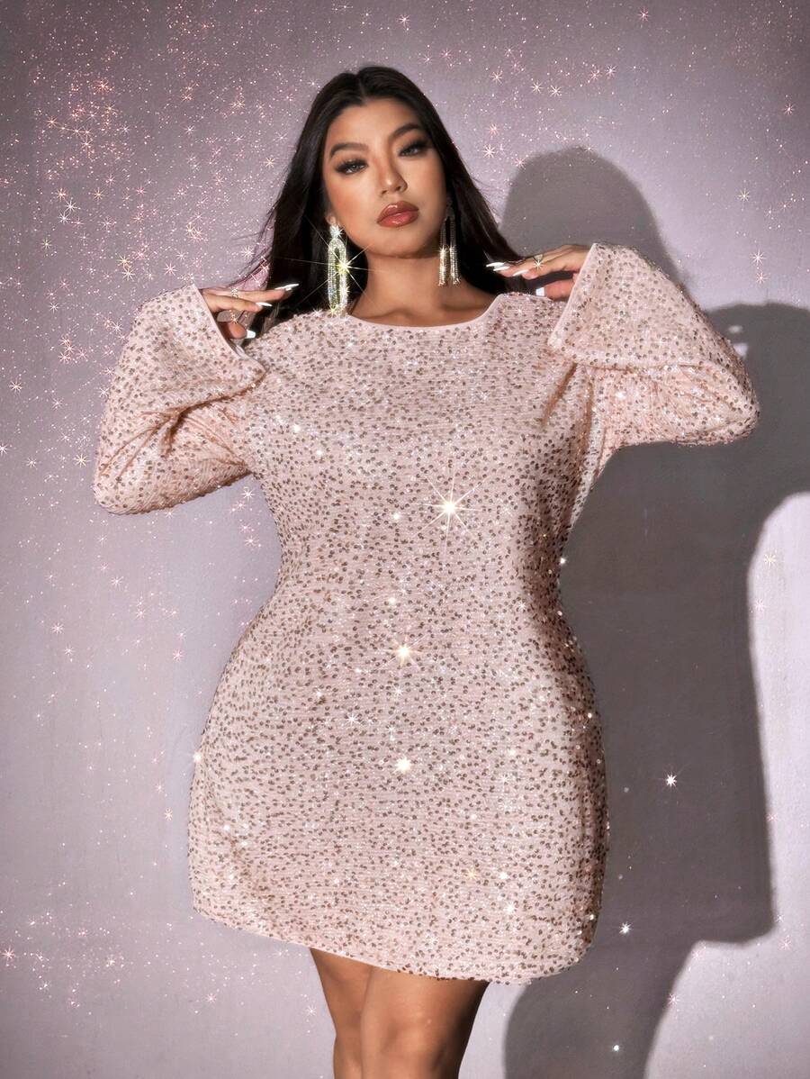 Step out in style with this Elegant Plus Size Back Tie Long Sleeve Short Dress. Featuring a flattering back tie and chic long sleeves, it’s perfect for turning heads at any event. The short length adds a flirty touch, making it a playful yet sophisticated choice for your wardrobe. Comfortable and stylish, this dress is your go-to for effortless elegance.