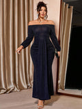 Make a statement this season in our stunning plus-size off-shoulder dress! Crafted for curves and designed for confidence, this elegant black beauty is your go-to for autumn and winter celebrations. The chic off-shoulder neckline adds a touch of sophistication while keeping things fun and flirty. Whether you're heading to a holiday party or a special gathering, this dress delivers timeless style with modern flair. Slip it on and watch heads turn!