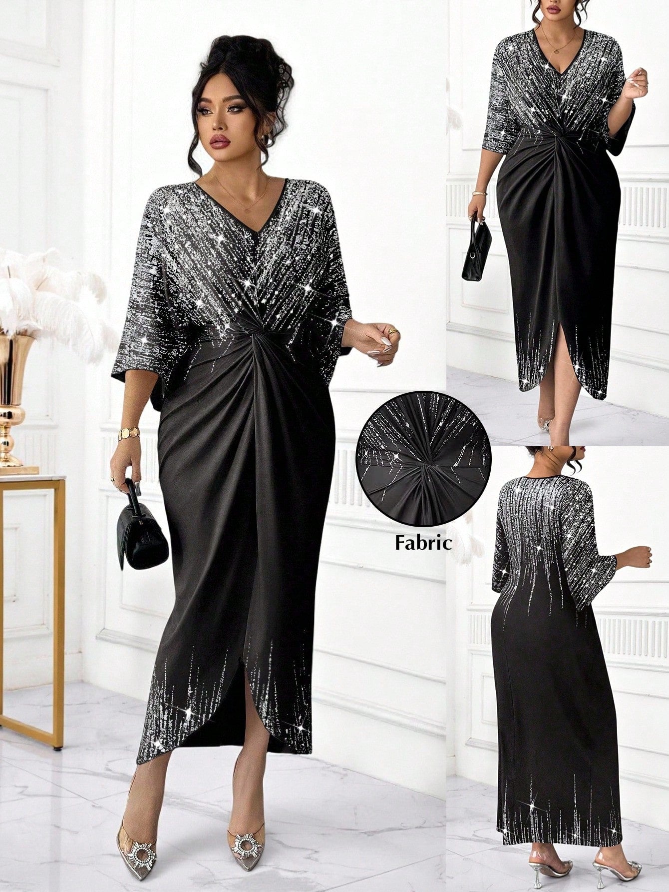 Turn heads effortlessly in this Elegant Plus Size Bodycon Dress, designed to hug your curves and highlight your best features. Perfect for parties or nights out, its fitted silhouette offers a flattering shape with a touch of sophistication. Slip into confidence and let your style do the talking!