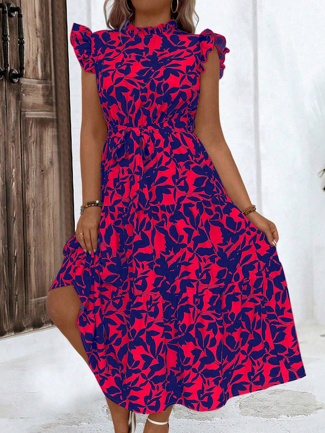 Step into a garden of style with this Elegant Plus Size Botanical Printed Maxi Dress. Featuring vibrant botanical prints and delicate floral lace cuffs, it brings a playful charm to your wardrobe. The flowing maxi silhouette offers comfort and grace, perfect for twirling through sunny days or evening soirees. Embrace your curves with a dress that celebrates you in full bloom!