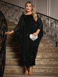 Step into the celebration with flair in this Elegant Plus Size Chiffon Dress featuring a graceful long cape overlay. Designed to flatter and flow, it’s the ultimate pick for wedding guests and mothers of the bride who want to shine effortlessly. Feel the breeze and turn heads as you enjoy comfort and style seamlessly wrapped in one stunning ensemble. Make your special occasion even more memorable with this playful yet sophisticated dress!