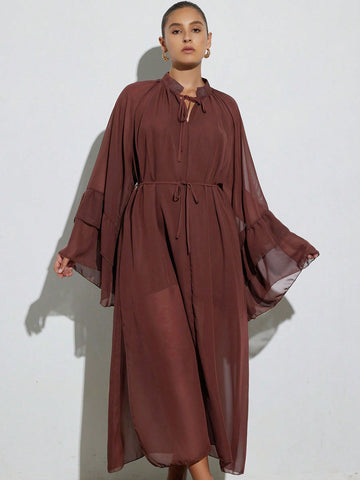 Step into vacation mode with this Elegant Plus Size Chiffon Dress! Featuring a charming tie neck and playful puff sleeves, it combines comfort and style effortlessly. The lightweight chiffon fabric keeps you cool while adding a breezy, feminine touch—ideal for sunny getaways or casual strolls. Embrace your curves and enjoy a flattering fit that moves with you, making every moment feel like a celebration.