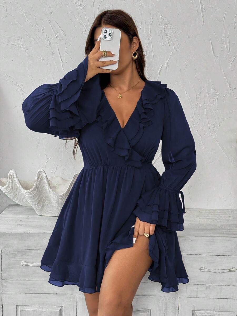 Step into sunshine and charm with this Elegant Plus Size Chiffon Dress, perfect for spring and summer days. Flowy chiffon and playful ruffle sleeves create a breezy, feminine look ideal for afternoon tea or casual vacations. Enjoy comfort and style that moves with you, making every outing feel effortlessly special.