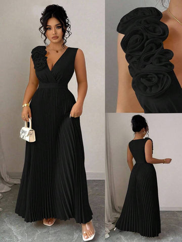 Celebrate your curves in this stunning cream yellow floral dress that's pure elegance with a playful twist! The 3D pleated A-line silhouette flatters every figure while the charming V-neckline adds a touch of sophistication. Delicate floral details bring life and movement to your wardrobe, making this the perfect choice for brunches, garden parties, or any occasion where you want to feel fabulous. Designed for the modern plus-size woman who refuses to compromise on style or comfort.