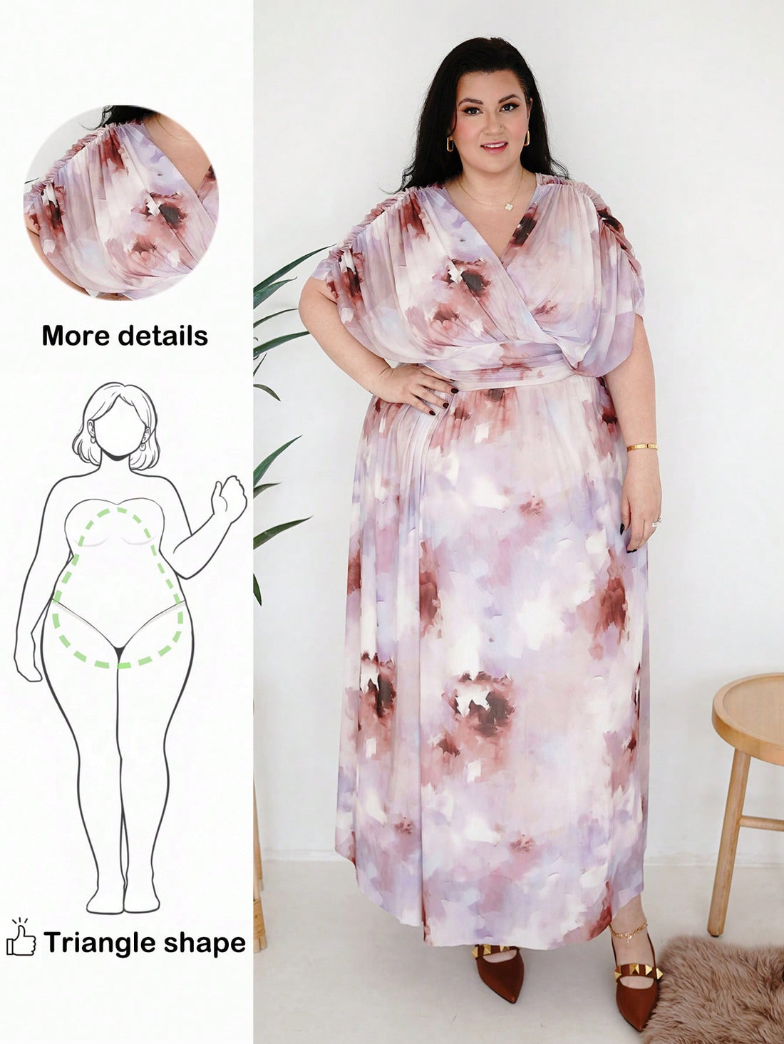 Bloom into confidence with this stunning plus-size floral dress, designed to celebrate your curves with flair! The dreamy batwing sleeves add movement and dimension while gracefully skimming over the midsection—a total game-changer for pear and triangle shapes. Bursting with vibrant florals, this spring and summer essential transitions effortlessly from brunch dates to garden parties. The relaxed silhouette keeps you cool and comfortable while the playful print brings serious personality to your wardrobe. S