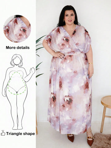 Bloom into confidence with this stunning plus-size floral dress, designed to celebrate your curves with flair! The dreamy batwing sleeves add movement and dimension while gracefully skimming over the midsection—a total game-changer for pear and triangle shapes. Bursting with vibrant florals, this spring and summer essential transitions effortlessly from brunch dates to garden parties. The relaxed silhouette keeps you cool and comfortable while the playful print brings serious personality to your wardrobe. S