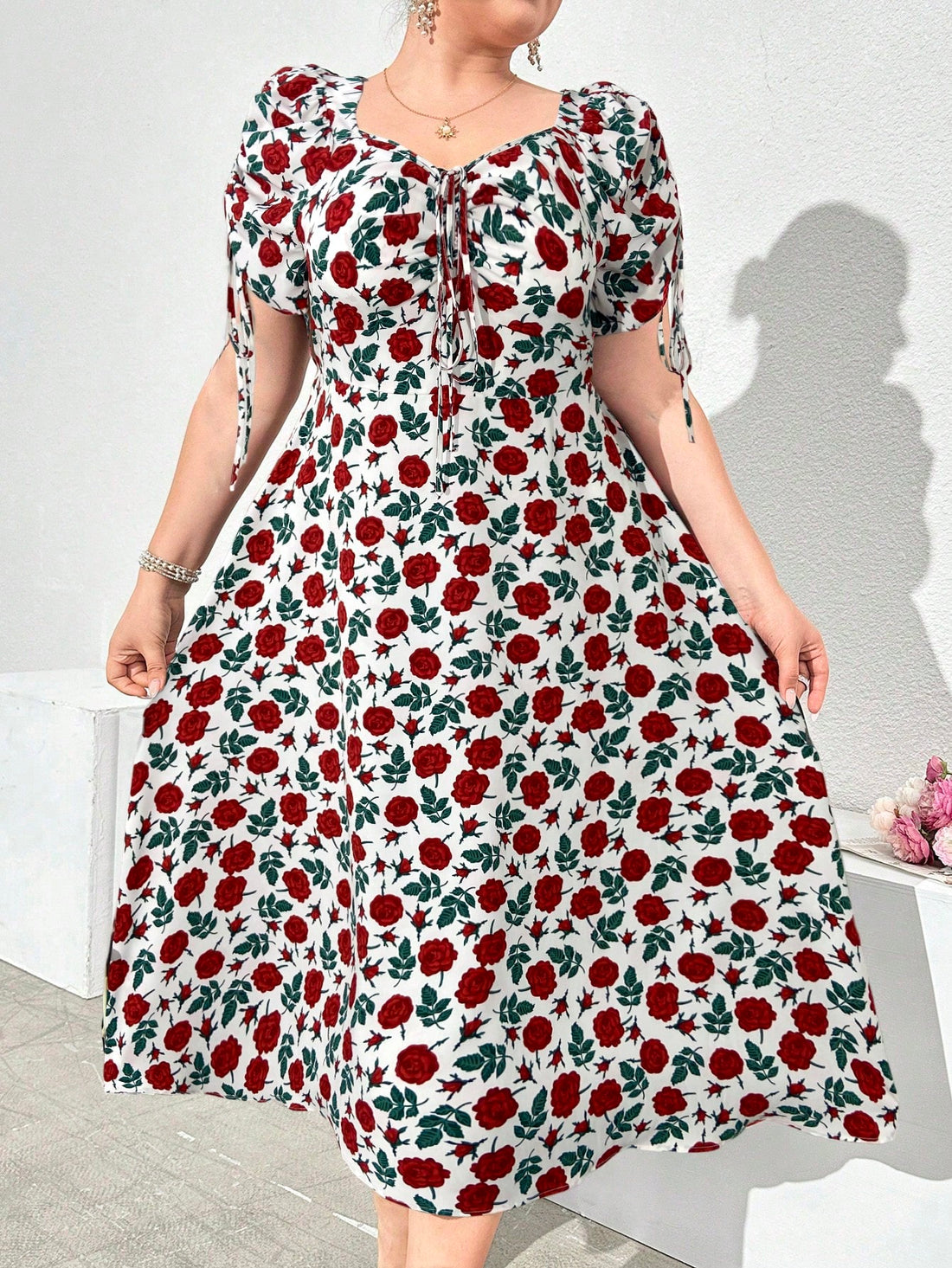 Twirl into summer with this gorgeous plus size floral maxi dress! The sweetheart neckline flatters your décolletage while playful puff sleeves add a touch of romance. The flowing maxi length creates a graceful silhouette that's perfect for garden parties, beach weddings, or simply making everyday moments feel magical. Embrace the sunshine in style!