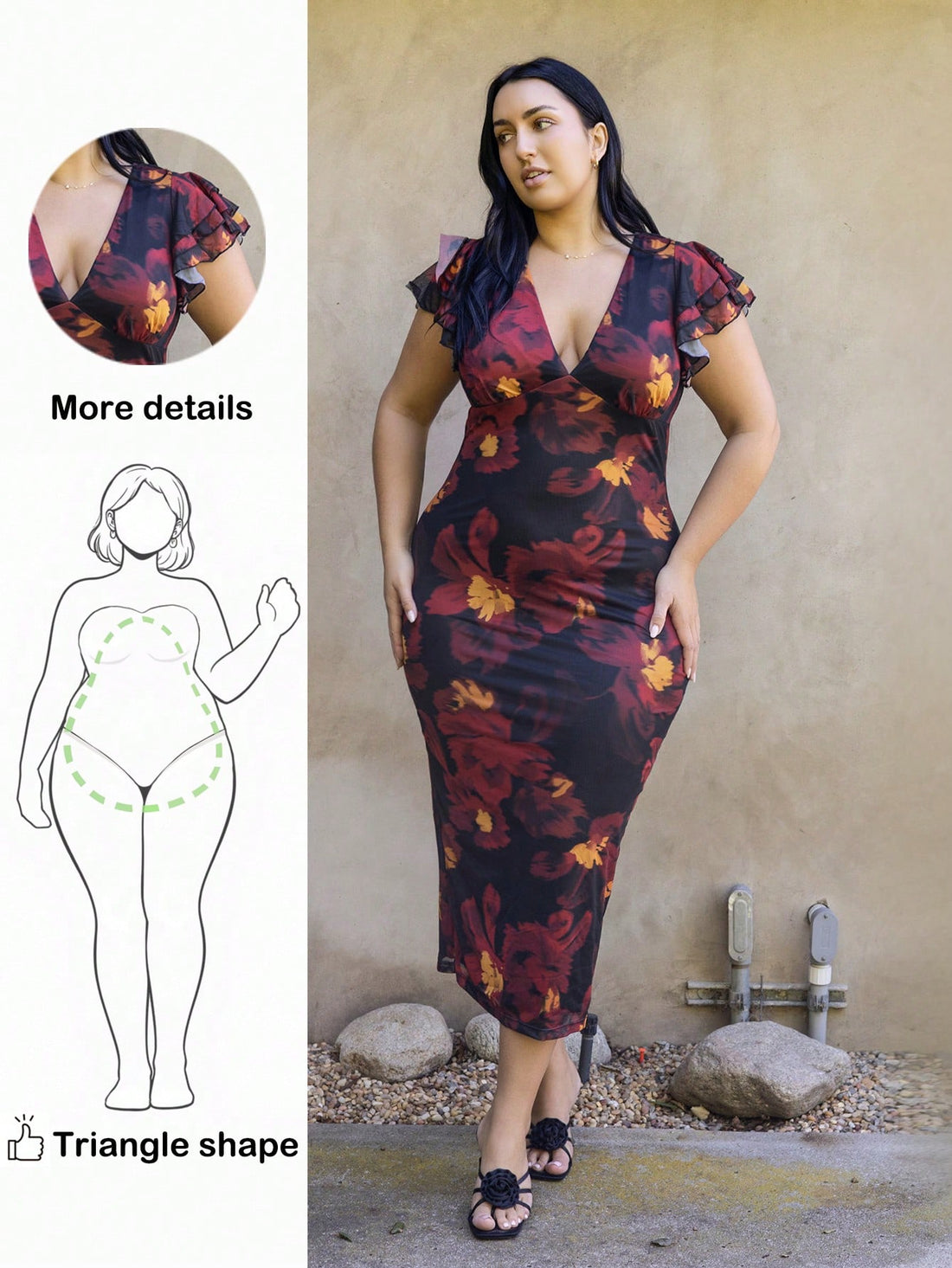 Slip into sophistication with this stunning plus-size floral mesh bodycon dress that celebrates your curves in all the right ways. The delicate floral pattern paired with sheer mesh detailing creates an effortlessly chic look that transitions seamlessly from casual outings to special occasions. Whether you're heading on a date night or attending a wedding, this dress delivers elegance with a modern twist. The bodycon silhouette hugs your figure beautifully while the breathable mesh keeps you comfortable all
